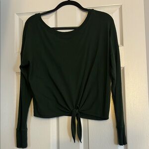 Abercrombie & Fitch Women's Green Tie-Front Top